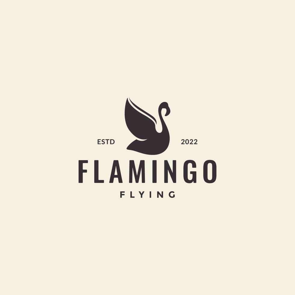 flamingo silhouette hipster logo design vector