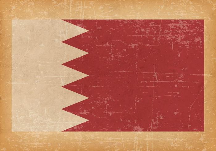 Flagge von Bahrain auf Grunge Hintergrund vektor