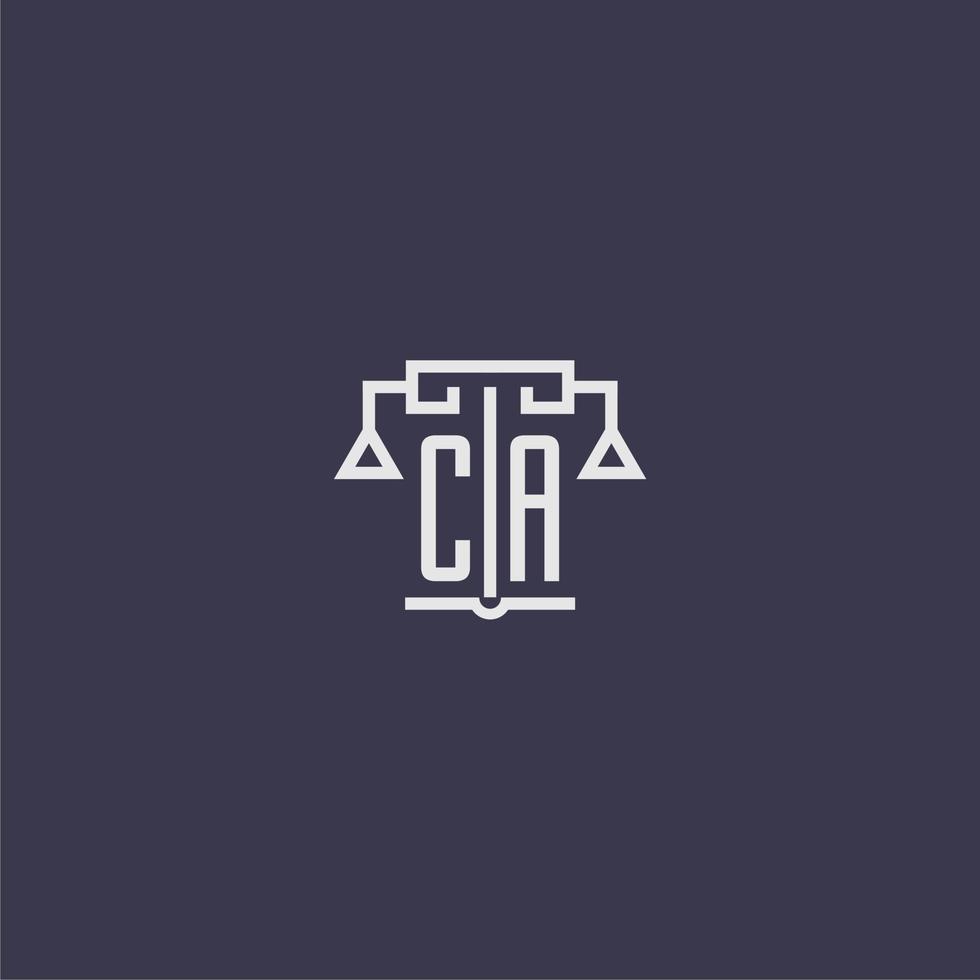 ca Anfangsmonogramm für Anwaltskanzlei-Logo mit Skalenvektorbild vektor