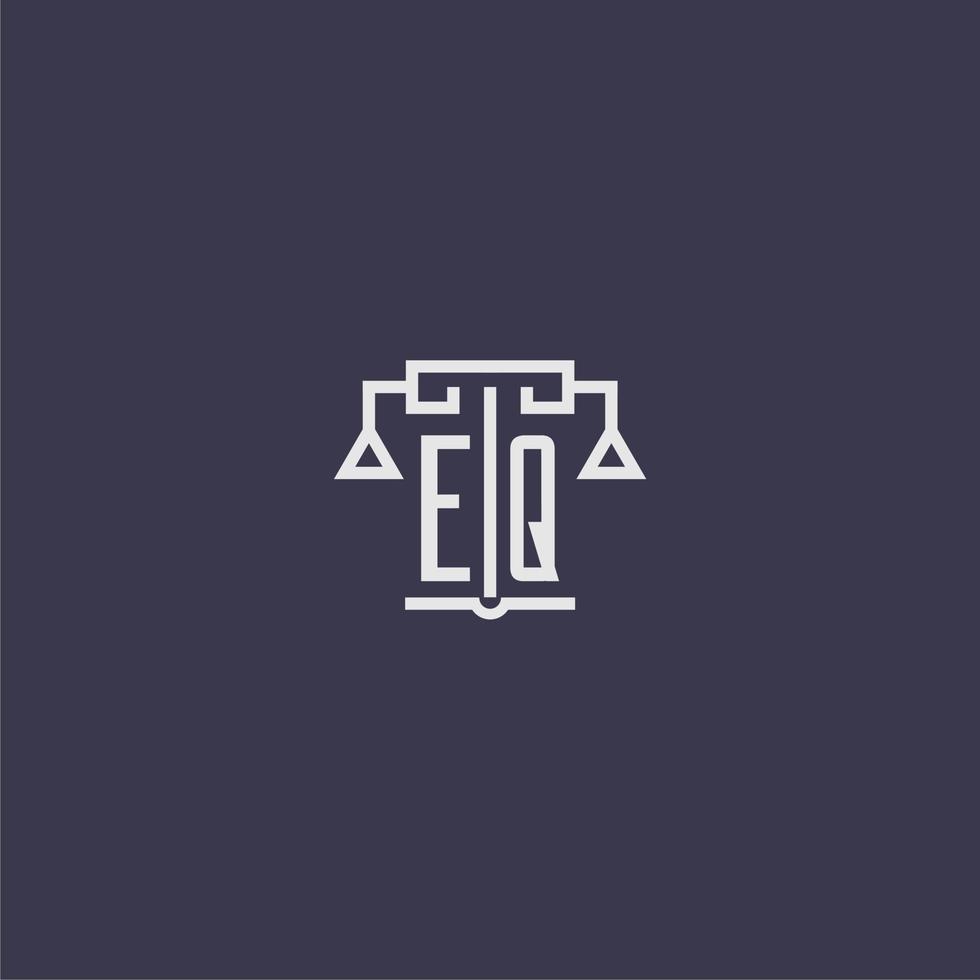 eq Anfangsmonogramm für Anwaltskanzlei-Logo mit Skalenvektorbild vektor