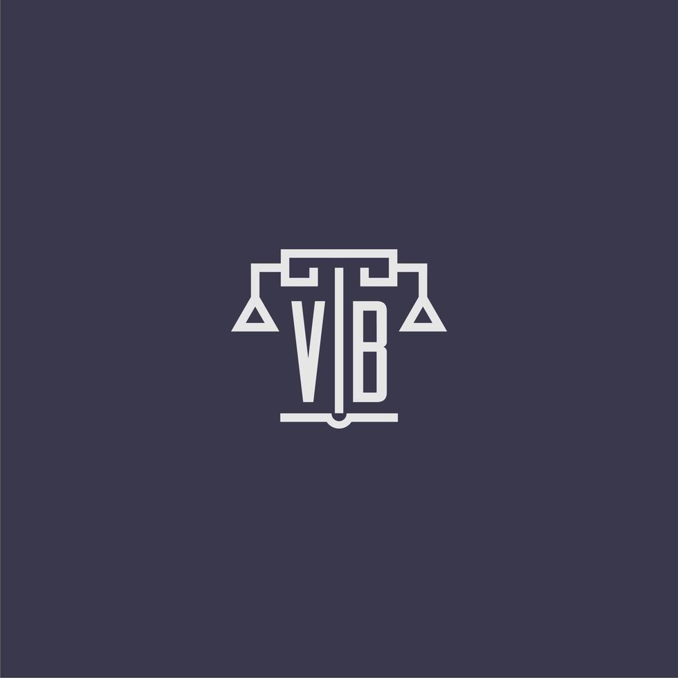 vb första monogram för advokatbyrå logotyp med skalor vektor bild
