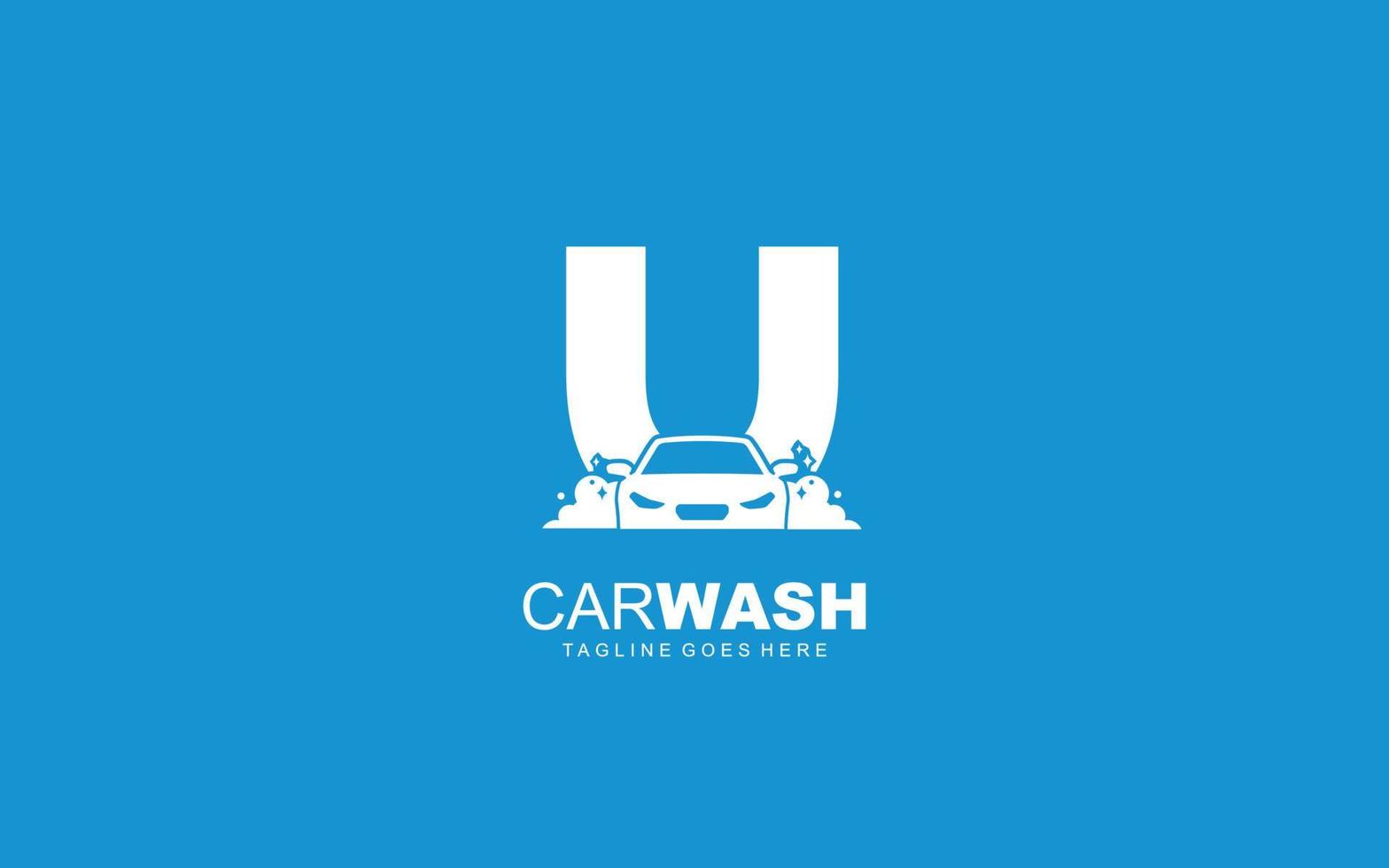 u-Logo Carwash für Identität. Auto-Vorlagenvektorillustration für Ihre Marke. vektor