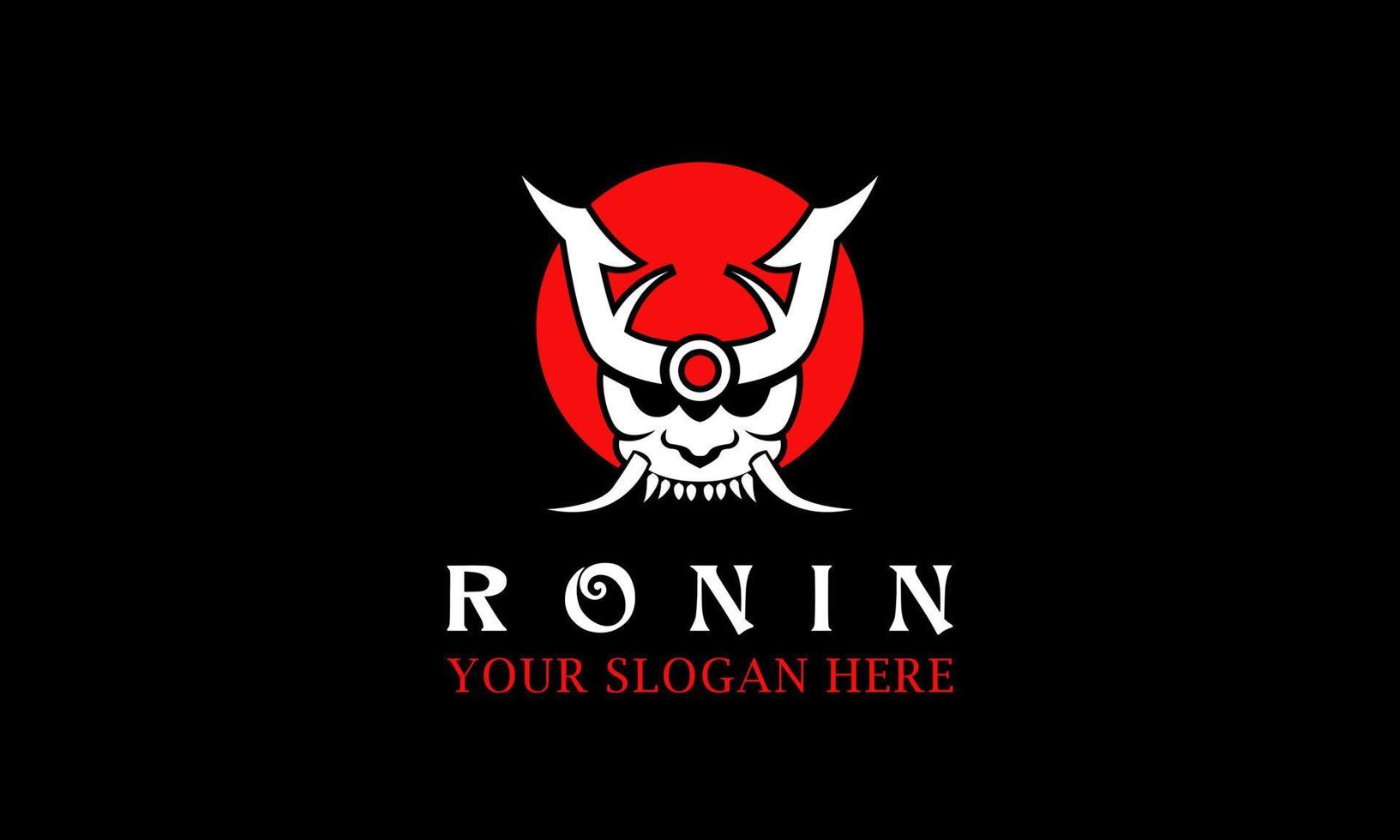 mask ronin samuraj hjälm logotyp design vektor illustration mall