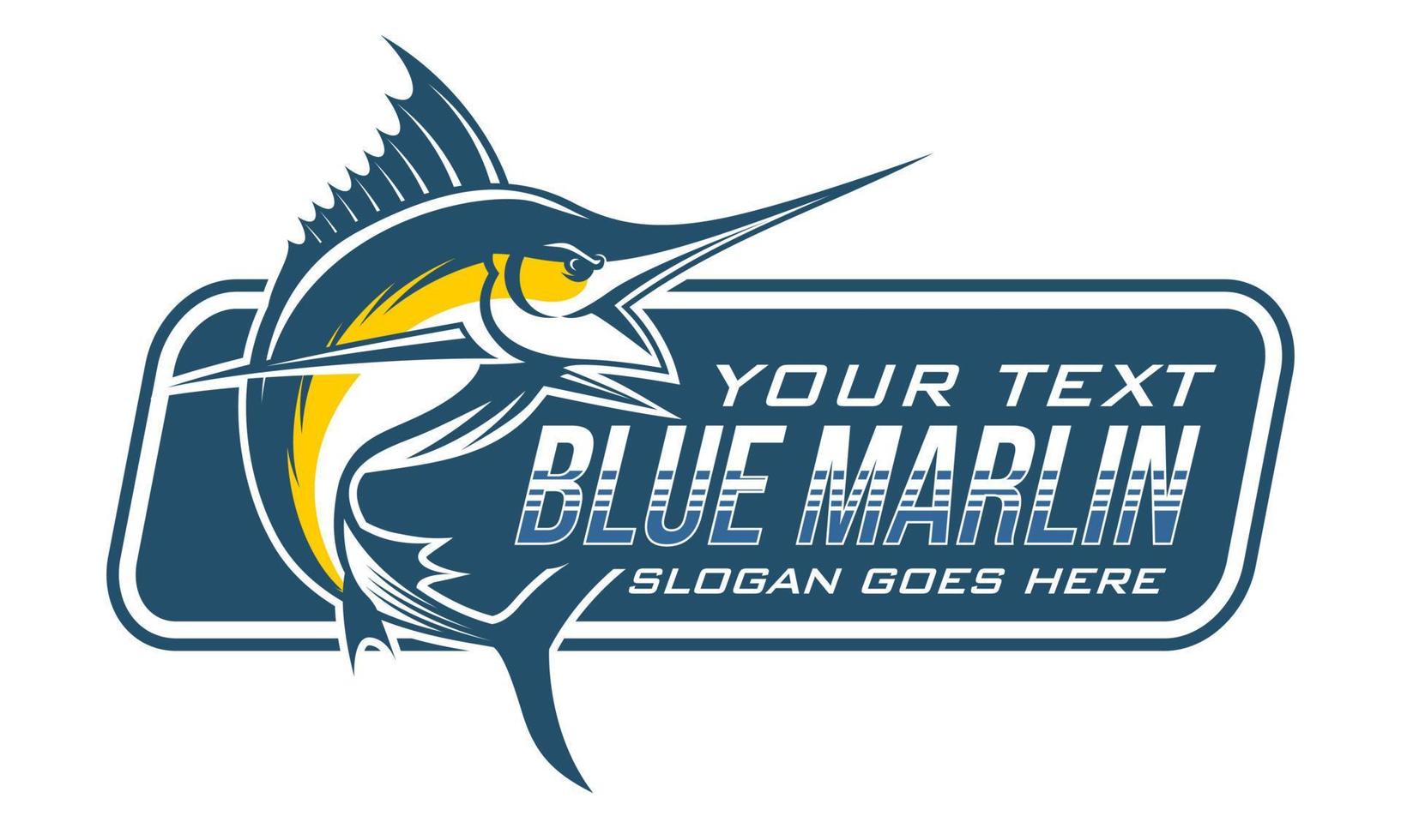 Marlin Fisch springen Angeln Logo Design moderne Vorlage Vektor-Illustration, ideal für Team, Marke und andere Template-Design vektor