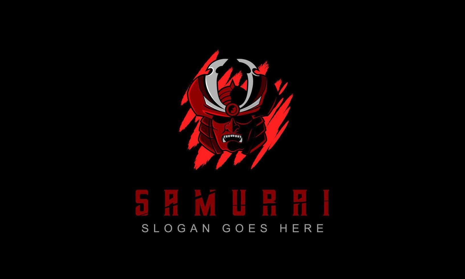 ronin samuraj hjälm logotyp design vektor illustration mall