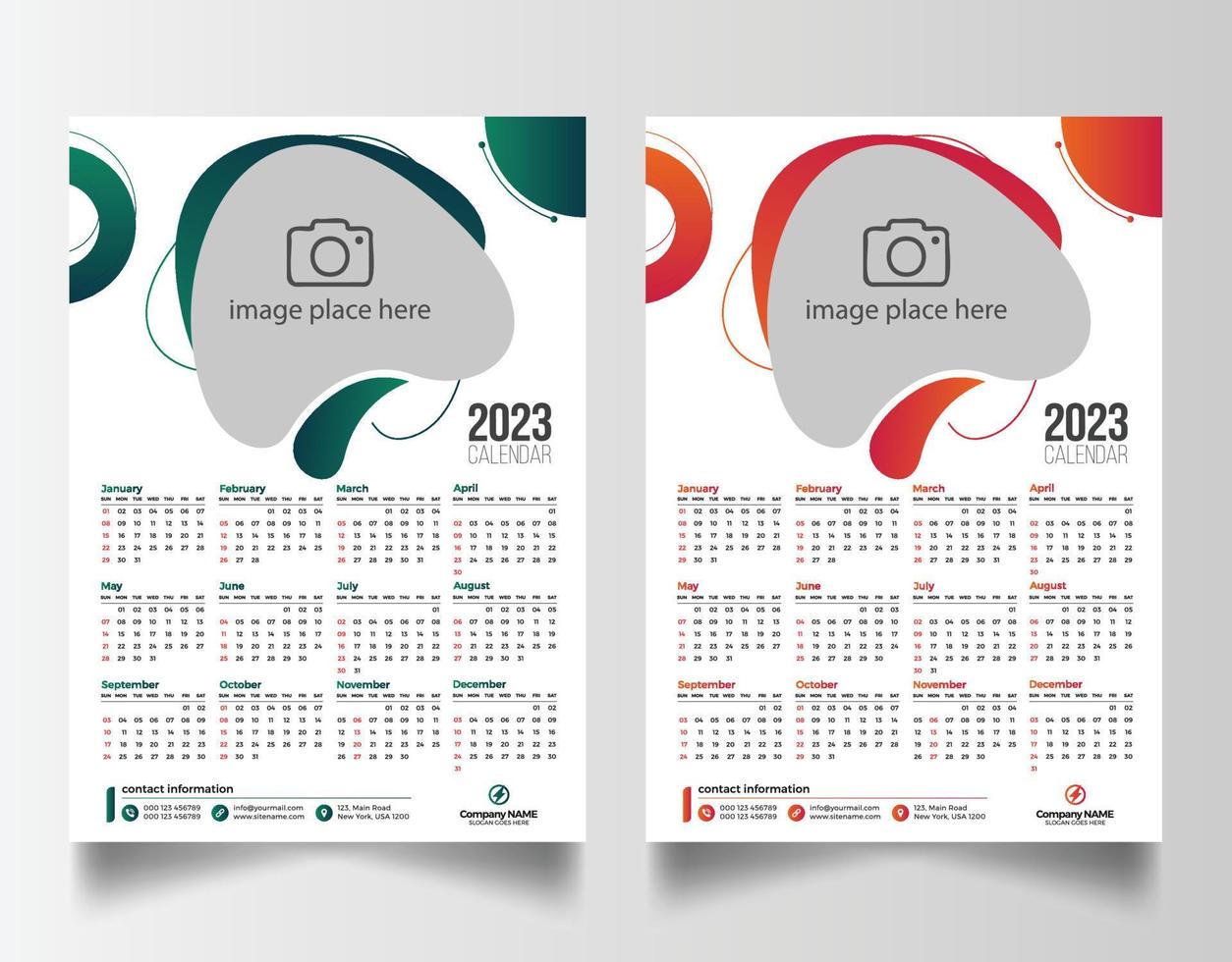 Designvorlage für Wandkalender 2023 vektor