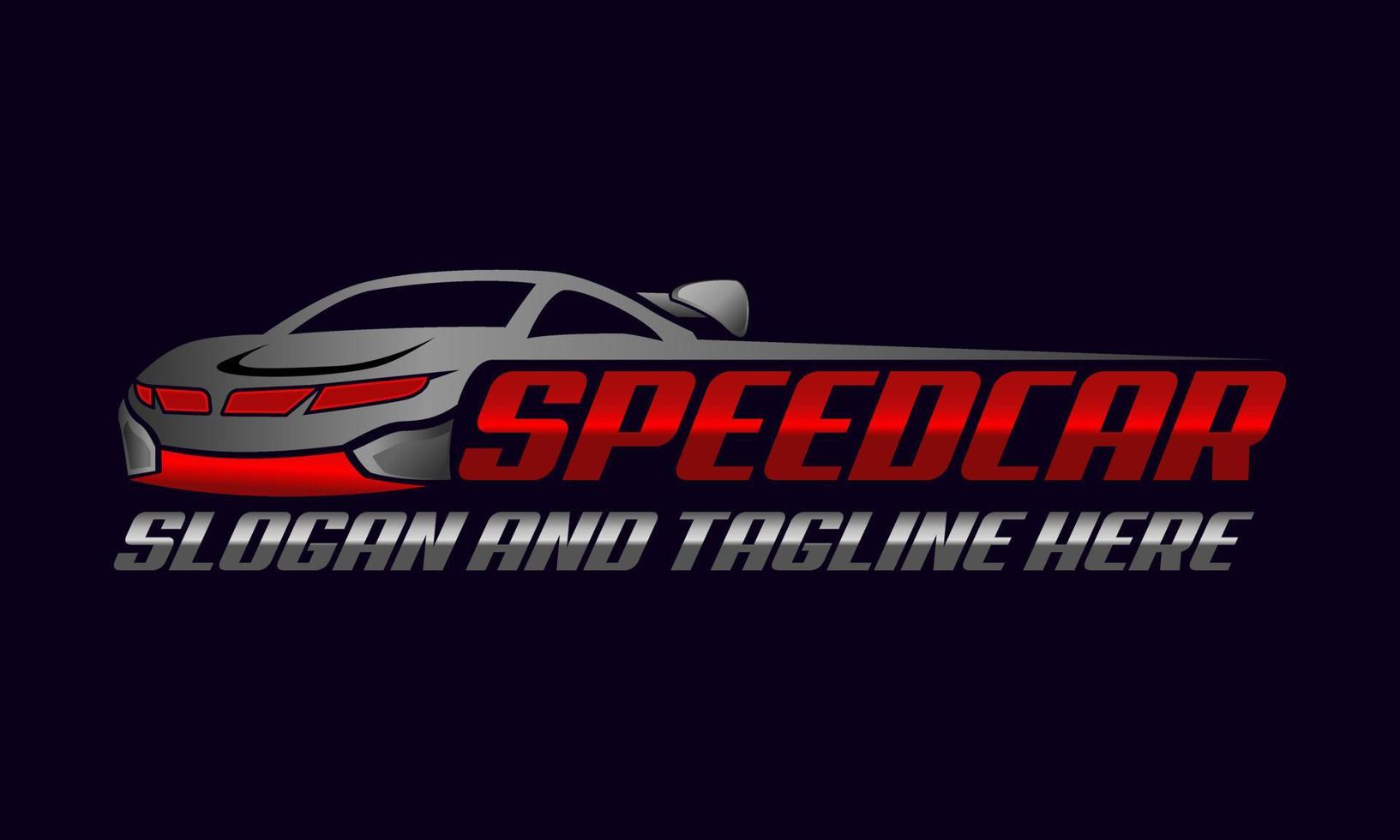 Speed-Sportwagen-Logo-Design-Vektor Premium-Vektor. Automobil-Logo-Vektorvorlage. glänzendes Auto-Logo-Design. Auto-Logo-Design im Auto-Stil mit Konzept-Sportfahrzeug-Symbol-Silhouette vektor