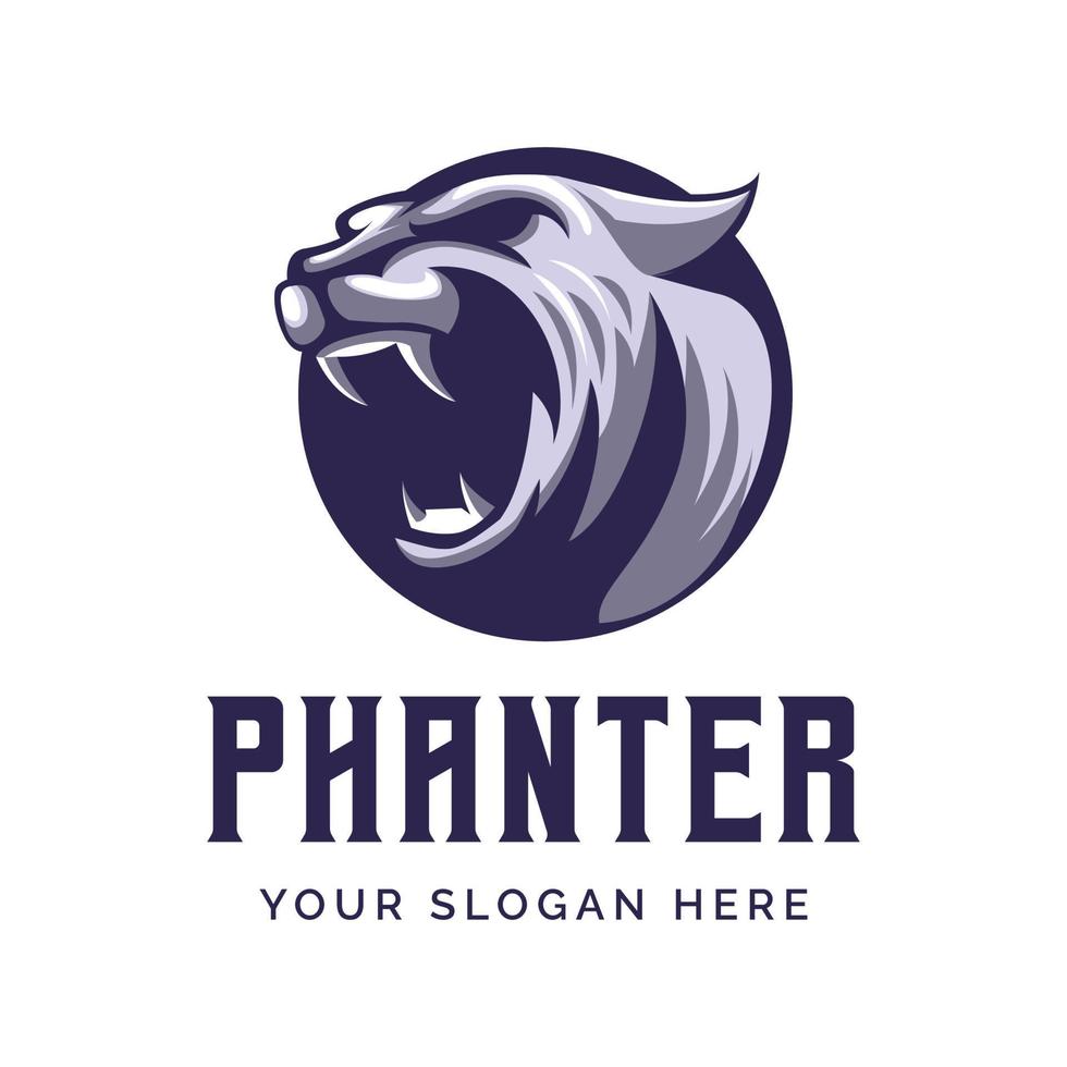 Pantherkopf-Logo-Design-Vektorillustration vektor