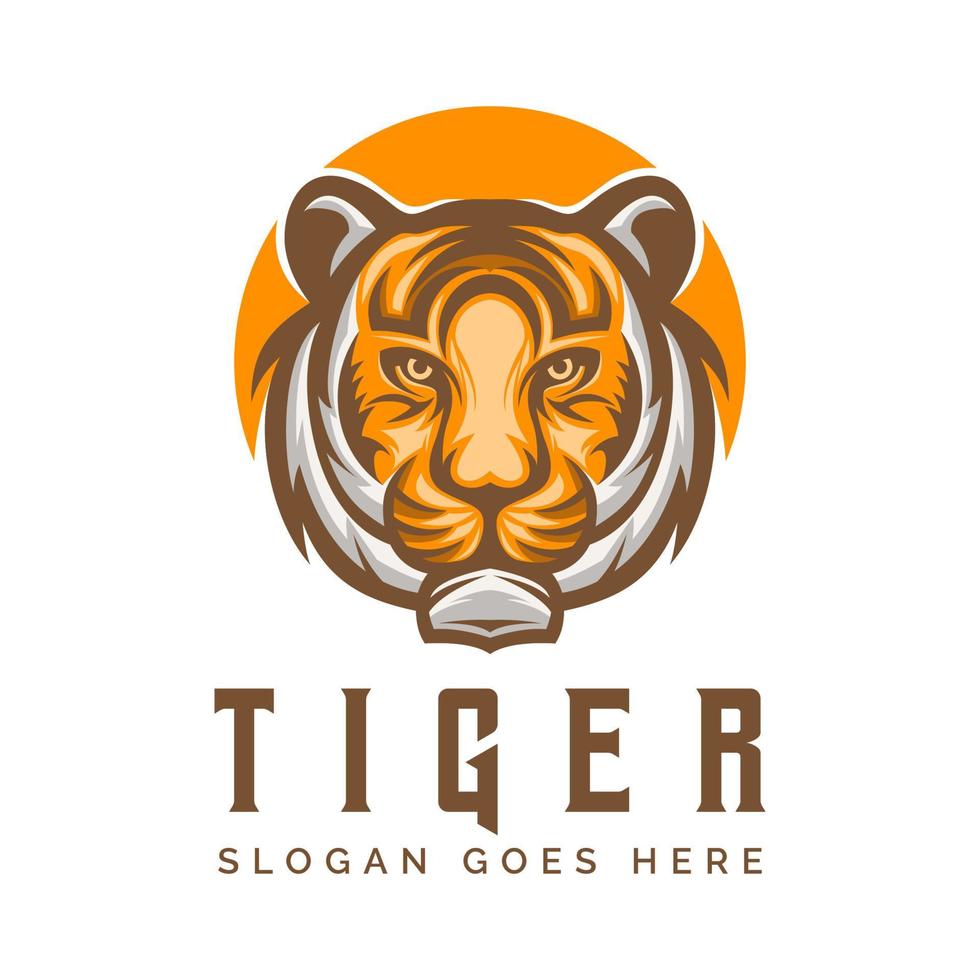 Tigerkopf-Logo-Design-Vektor-Illustration-Vorlage vektor