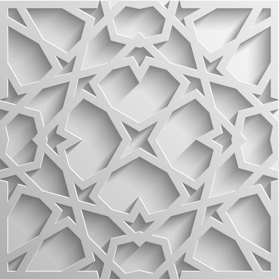 Hintergrund mit nahtlosem 3D-Muster im islamischen Stil vektor
