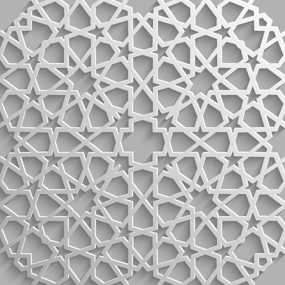 sömlös islamic mönster 3d . traditionell arabicum design element. vektor