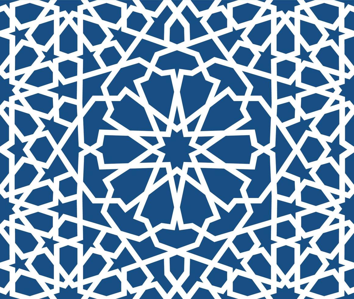 blå islamic mönster . sömlös arabicum geometrisk mönster, öst prydnad, indisk prydnad, persisk motiv, 3d. ändlös textur kan vara Begagnade för tapet, mönster fyller, webb sida bakgrund . vektor