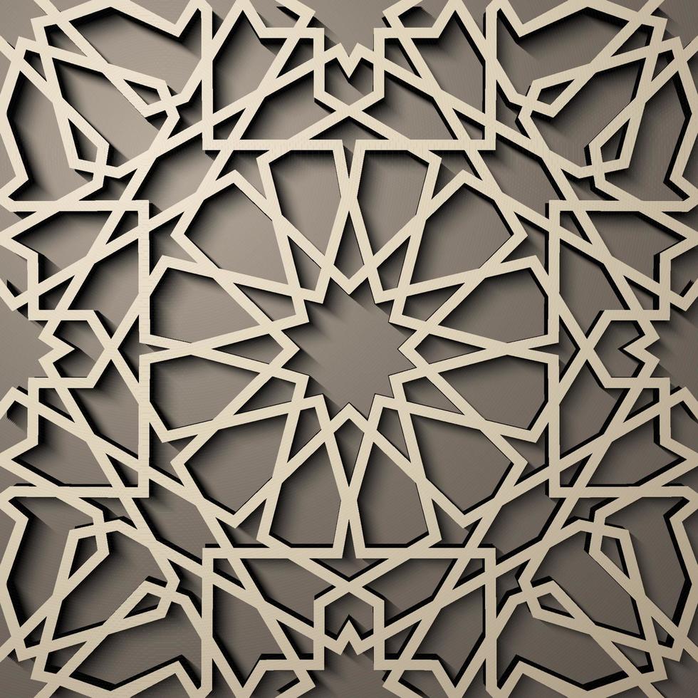 Hintergrund mit nahtlosem 3D-Muster im islamischen Stil. , arabisches geometrisches Ostornament , persisches Motiv . vektor