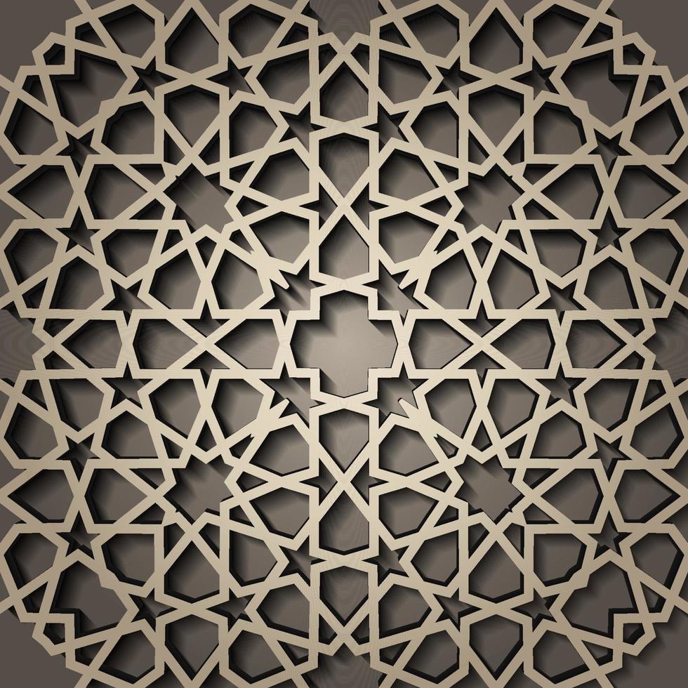 Hintergrund mit nahtlosem 3D-Muster im islamischen Stil. , arabisches geometrisches Ostornament , persisches Motiv . vektor