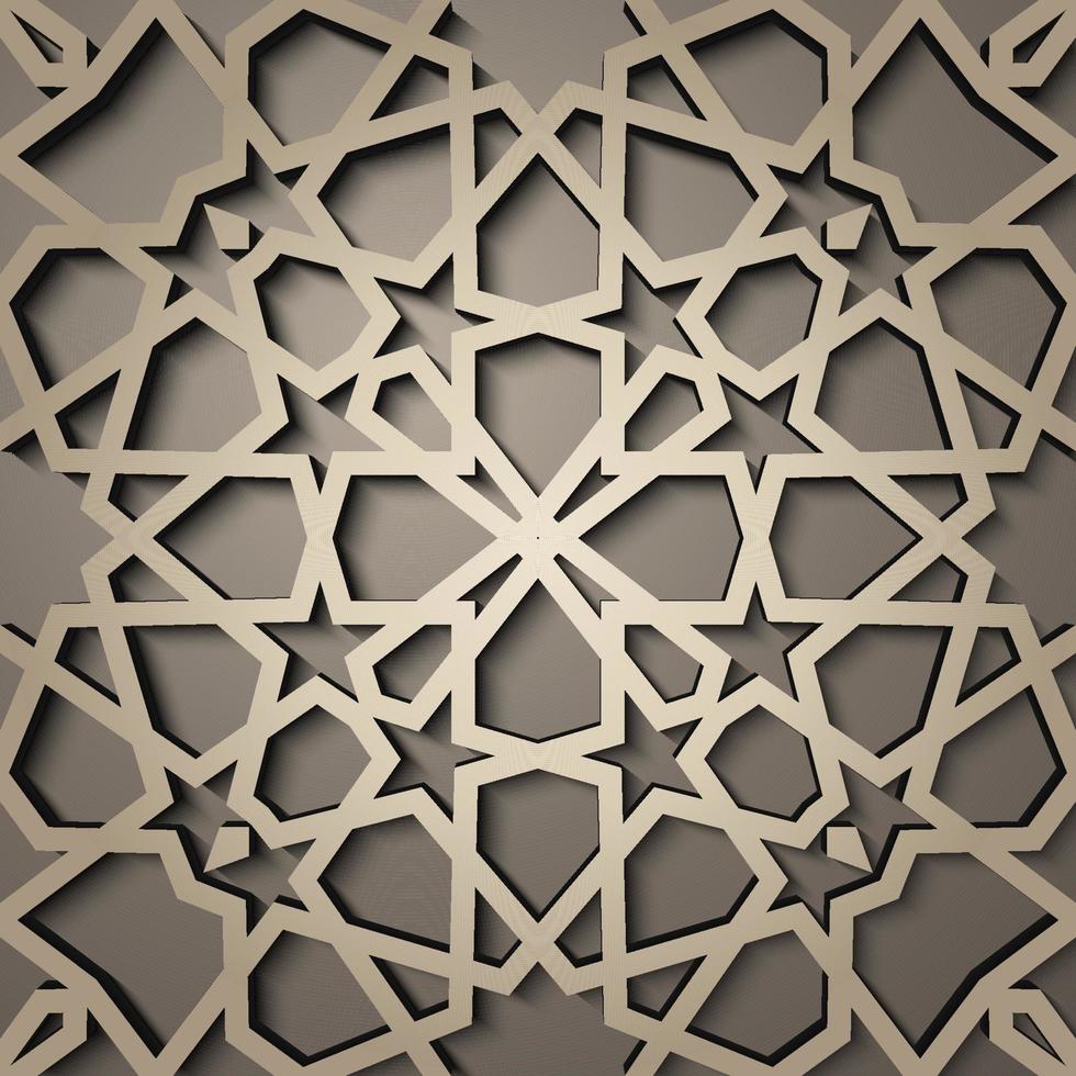 bakgrund med 3d sömlös mönster i islamic stil . , arabicum geometrisk öst prydnad , persisk motiv . vektor