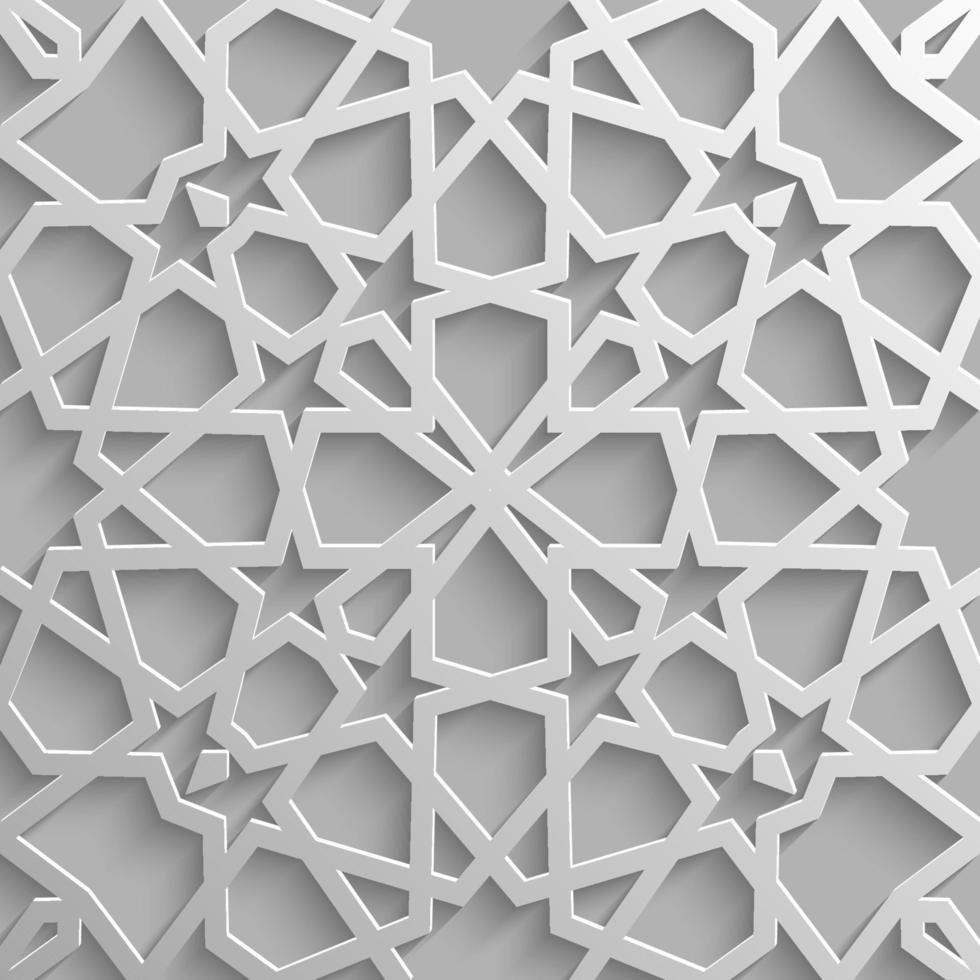 sömlös islamic mönster 3d . traditionell arabicum design element. vektor