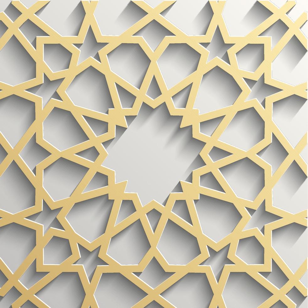 bakgrund med 3d sömlös mönster i islamic stil vektor