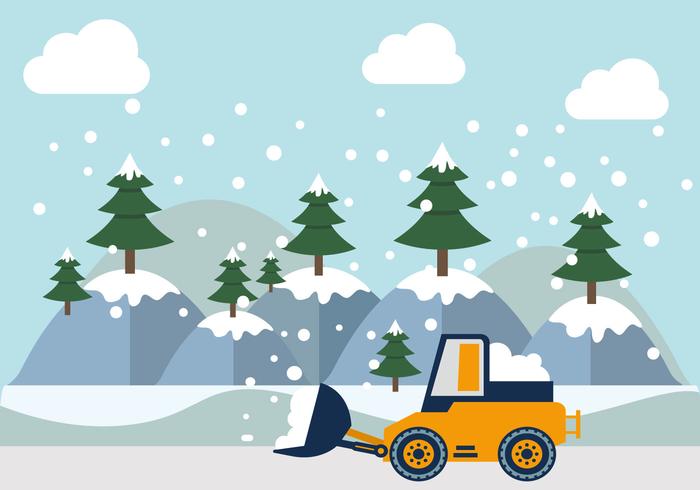 Gebirgigen Snow Plow Vektoren Illustration