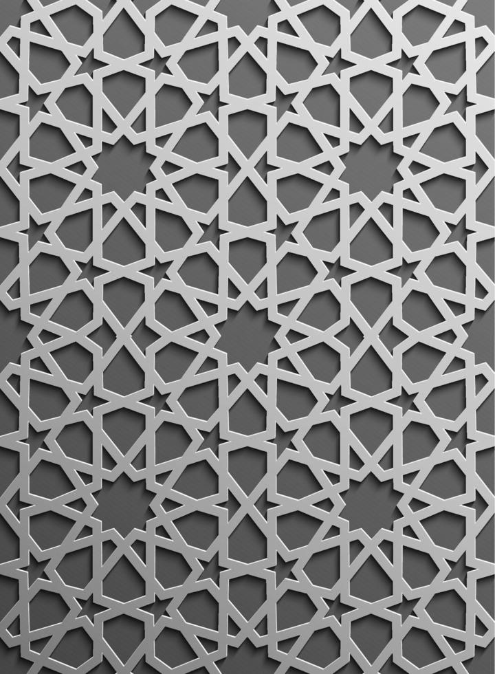 sömlös islamic mönster 3d . traditionell arabicum design element. vektor