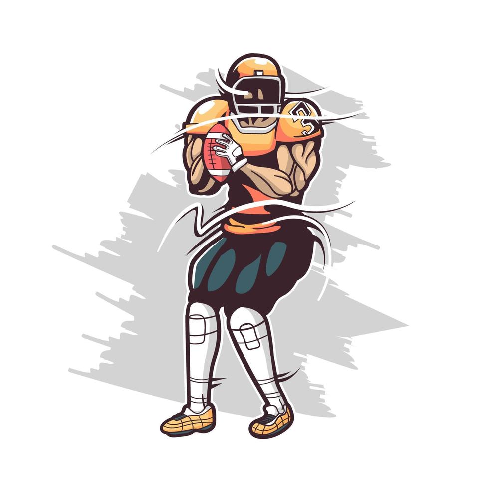 American-Football-Athlet Vector Illustration Design