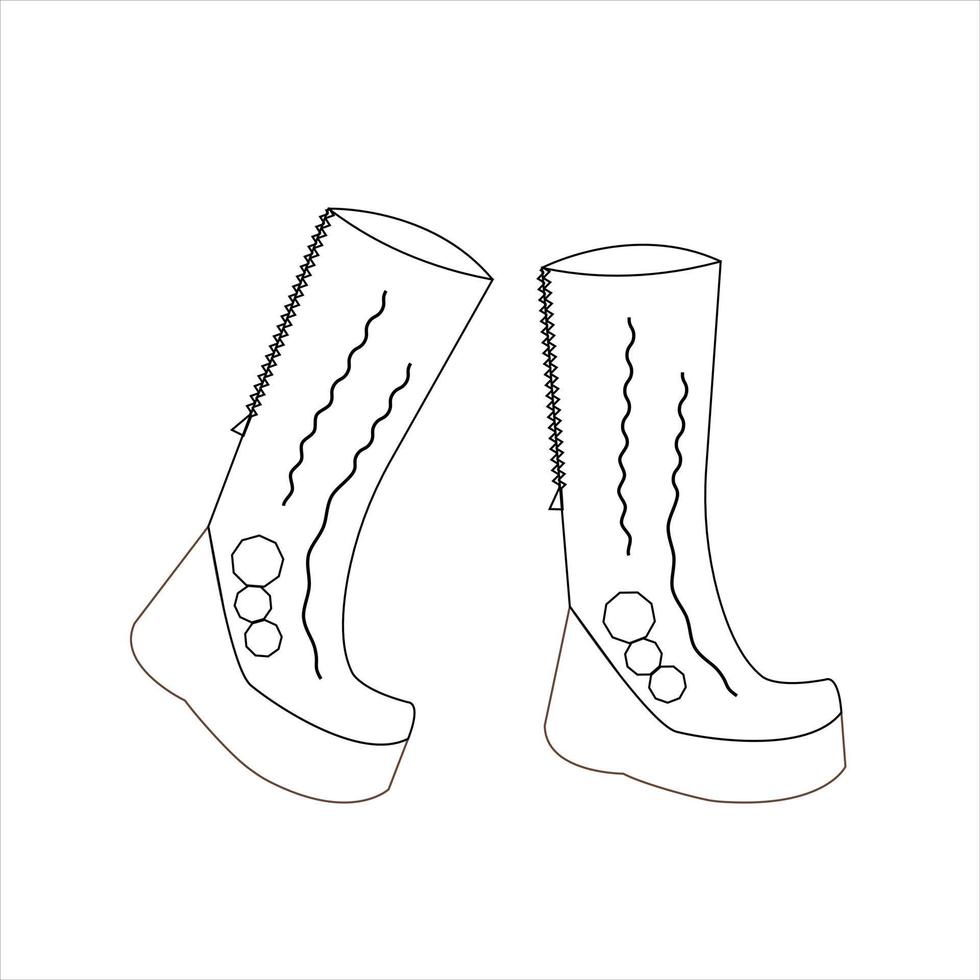 Malseite. Frauen hohe Stiefel, Schuhe Herbst Winter. Vektor-Illustration. vektor