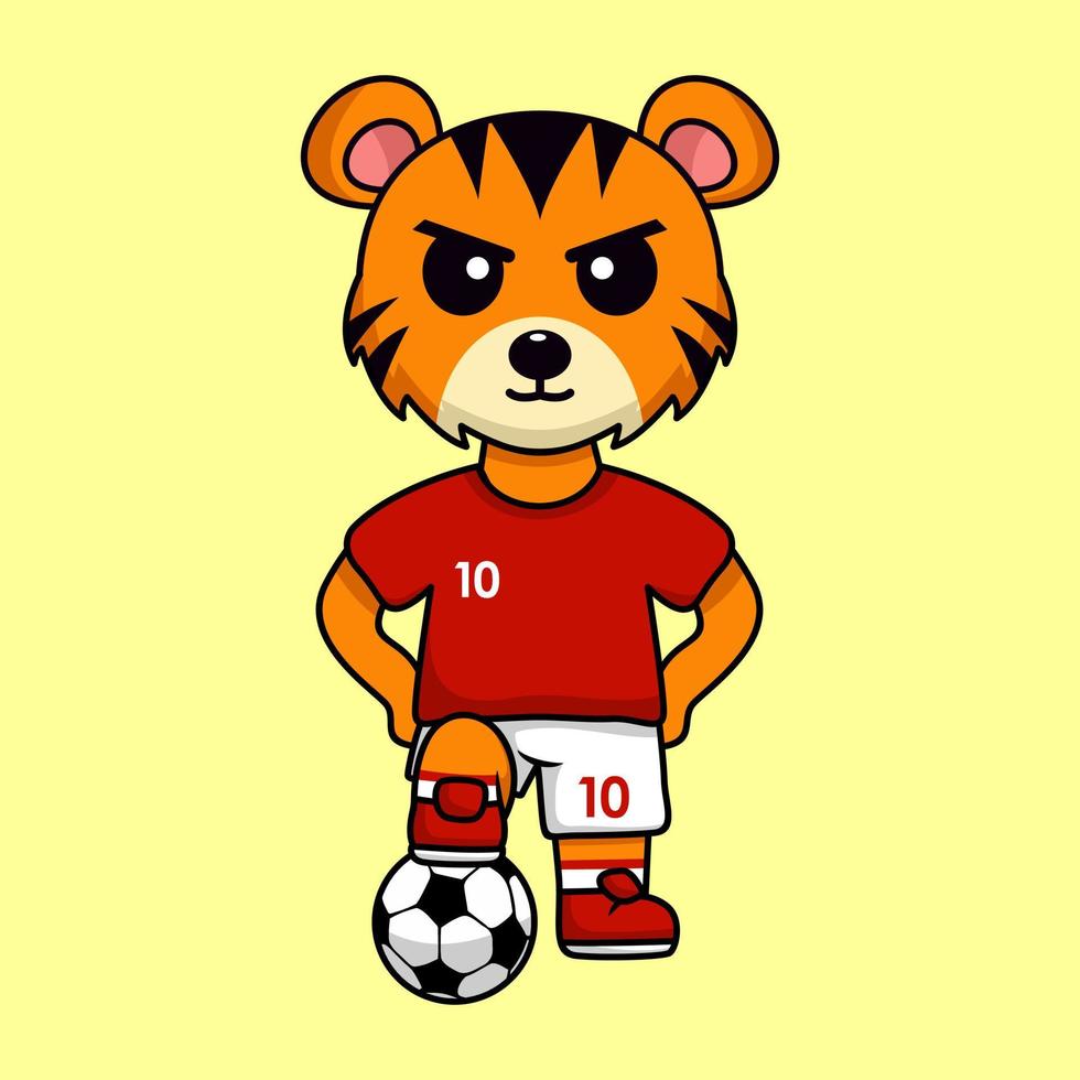 vektor illustration av de djur- karaktär bär en fotboll jersey på de värld kopp