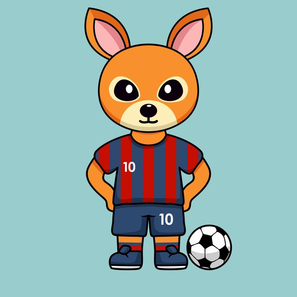 vektor illustration av de djur- karaktär bär en fotboll jersey på de värld kopp