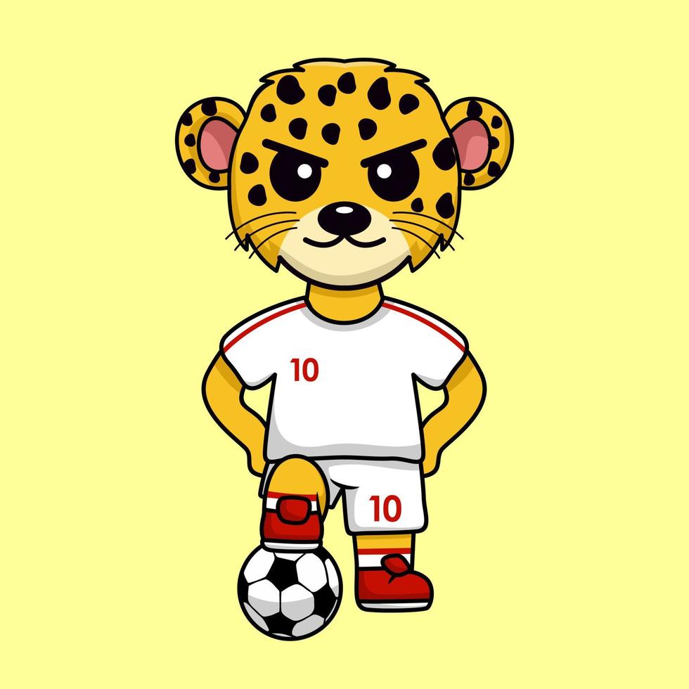 vektor illustration av de djur- karaktär bär en fotboll jersey på de värld kopp