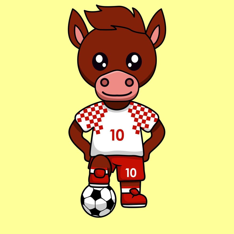 vektor illustration av de djur- karaktär bär en fotboll jersey på de värld kopp