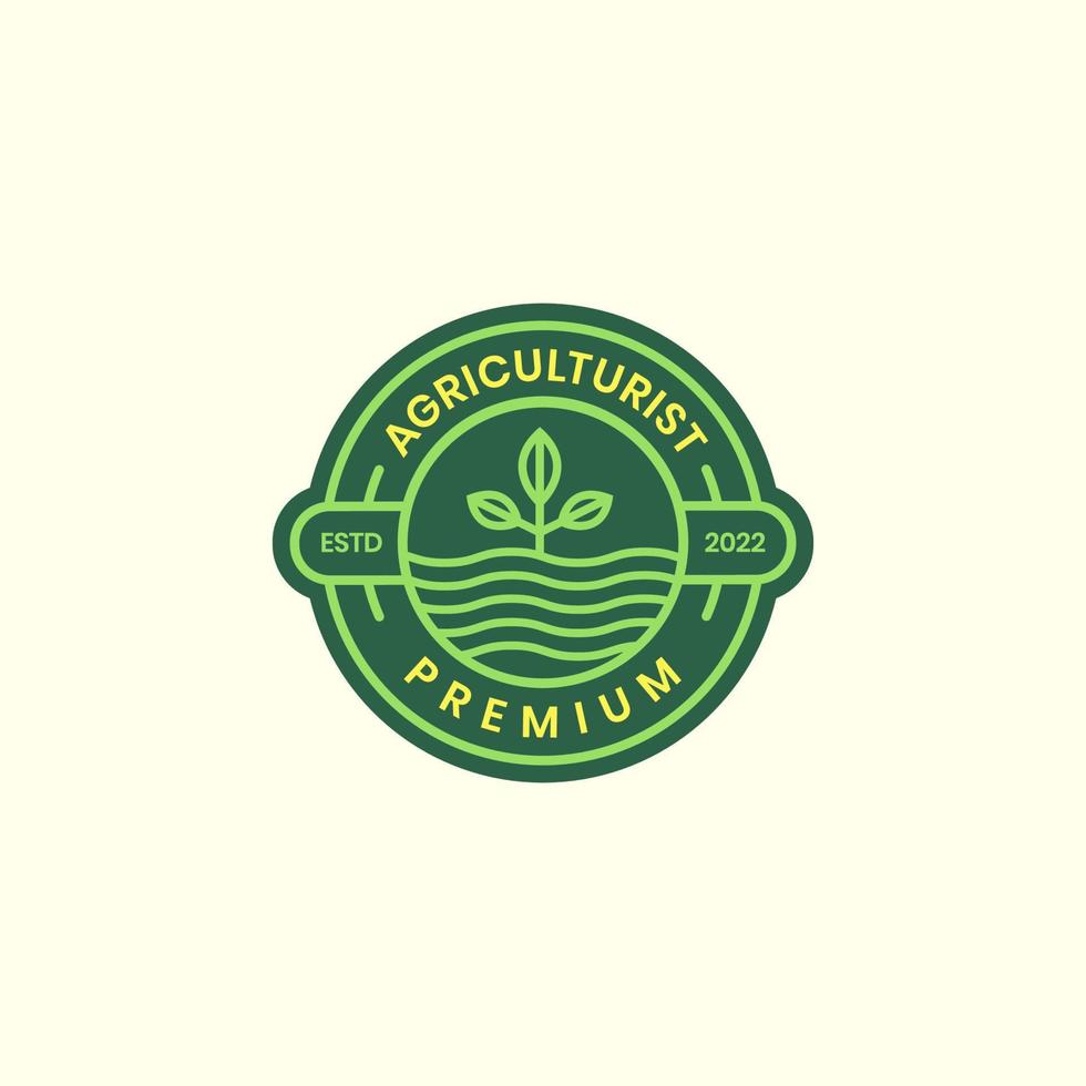 tillväxt växt lantbruk växt bricka logotyp design vektor