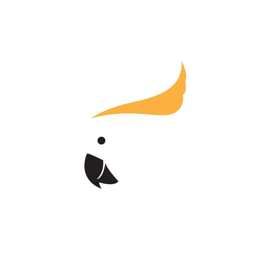 huvud fågel kakadua minimal logotyp design vektor
