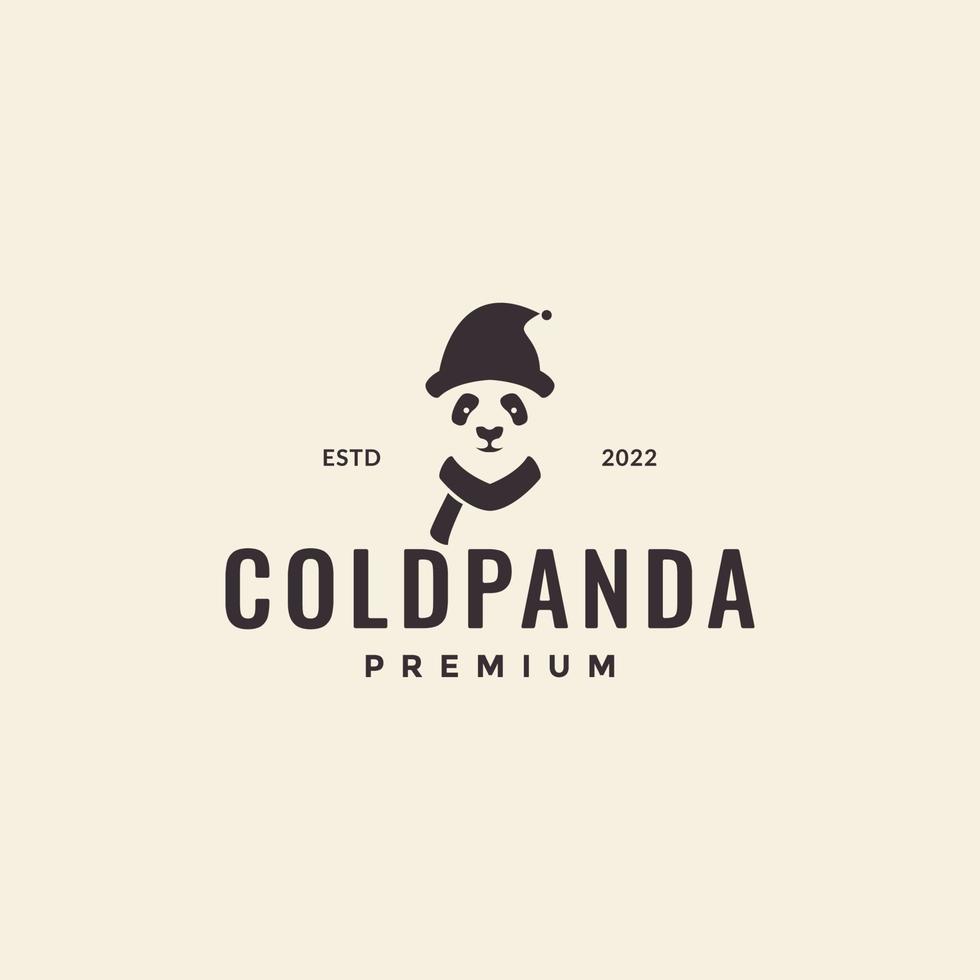Panda süße Kälte mit Schal-Logo-Design vektor