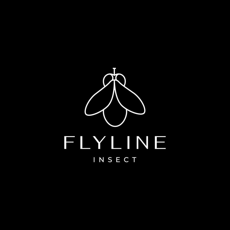 flygande insekt bi enkel linje modern minimal logotyp design vektor