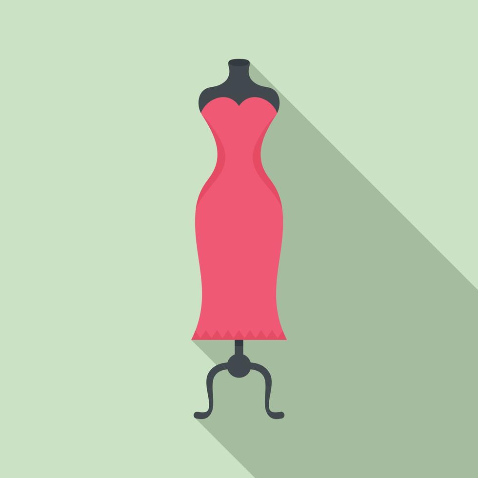 Lagra klänning mannekäng ikon, platt stil vektor