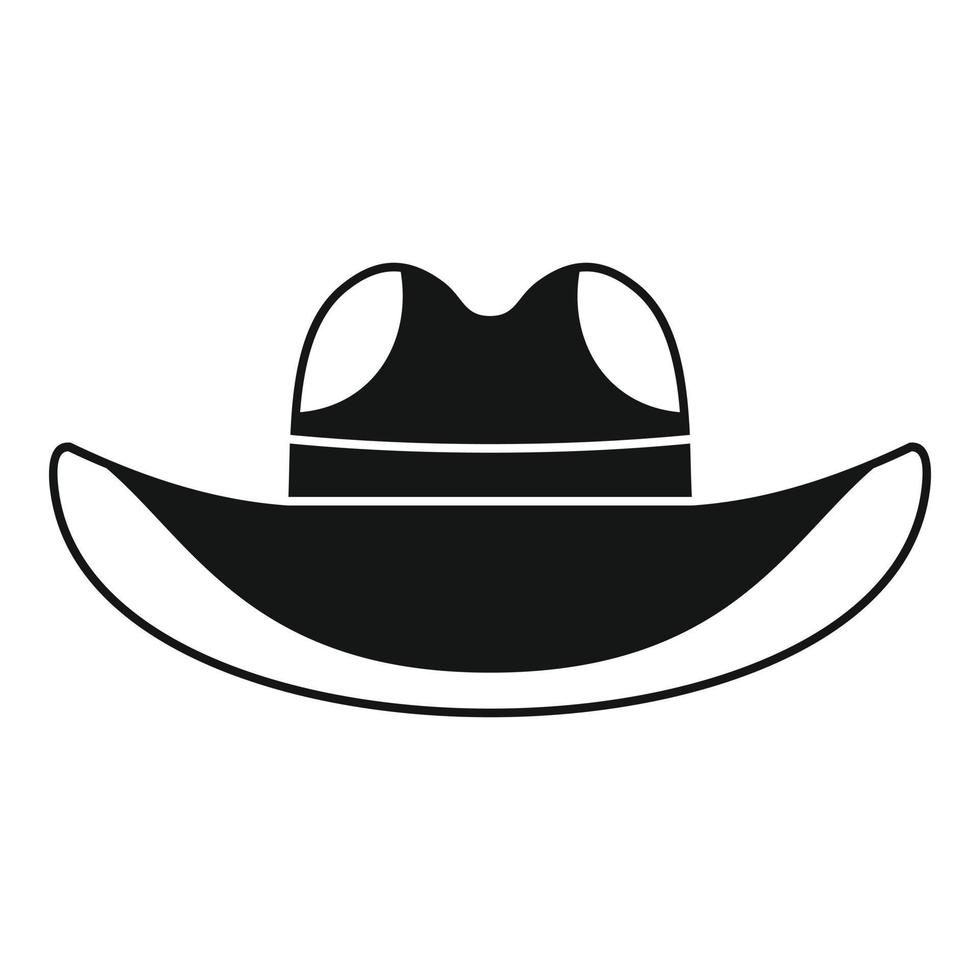 Cowboy-Hut-Symbol, einfacher Stil vektor