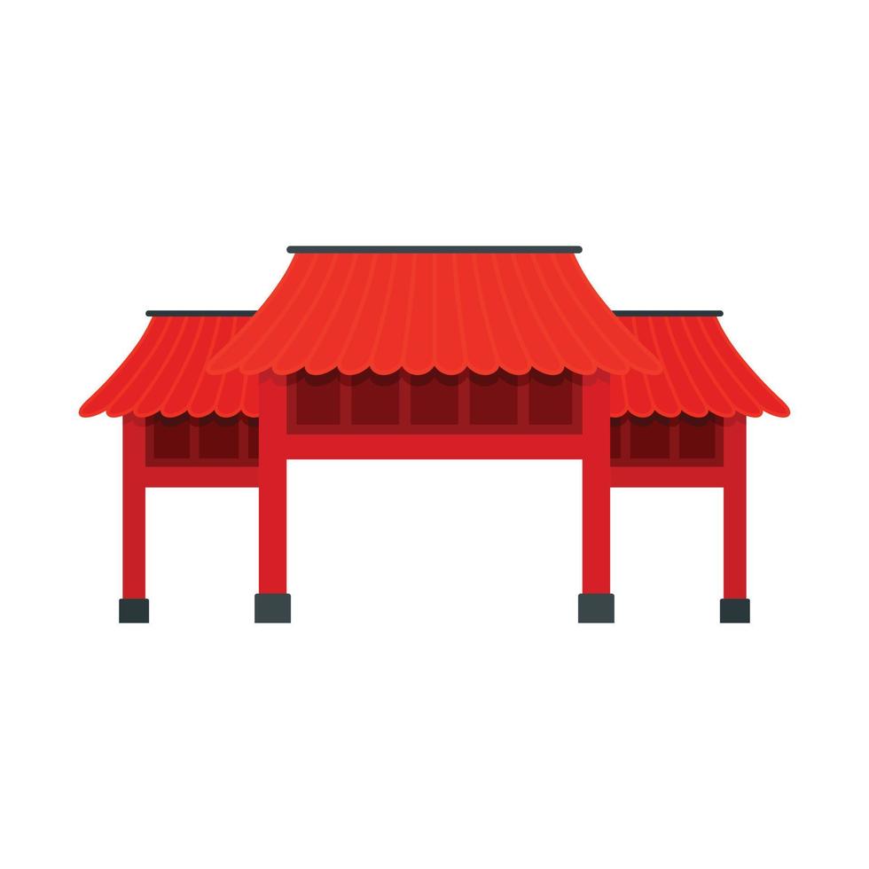 röd asiatisk båge ikon, platt stil vektor