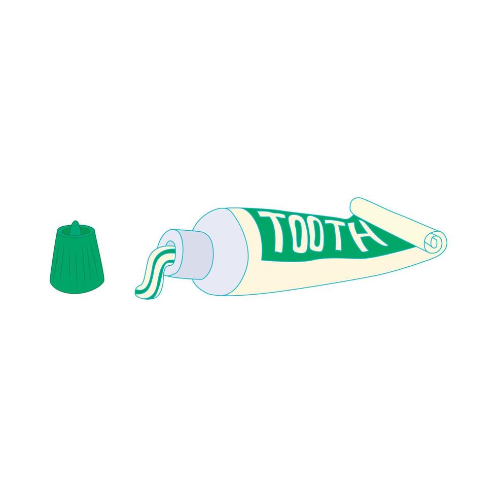 Zahnpasta in einem Tubensymbol, Cartoon-Stil vektor