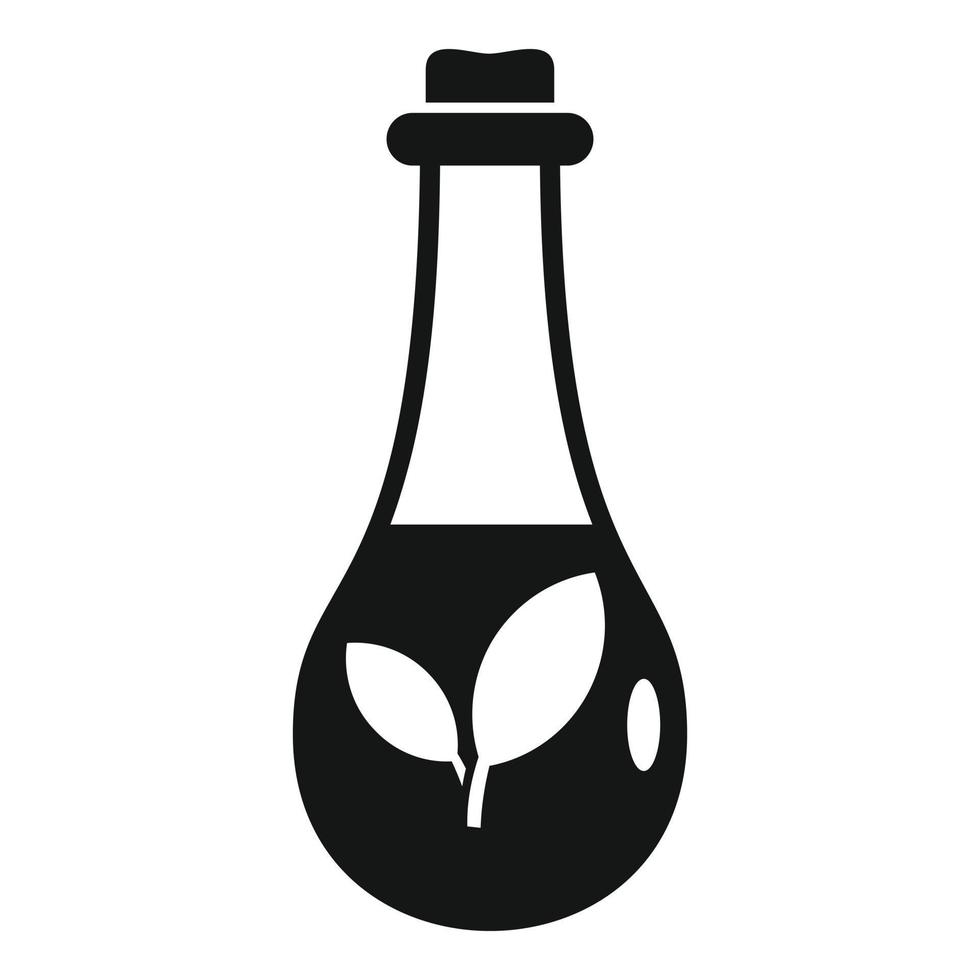 flaska flytande olja ikon, enkel stil vektor