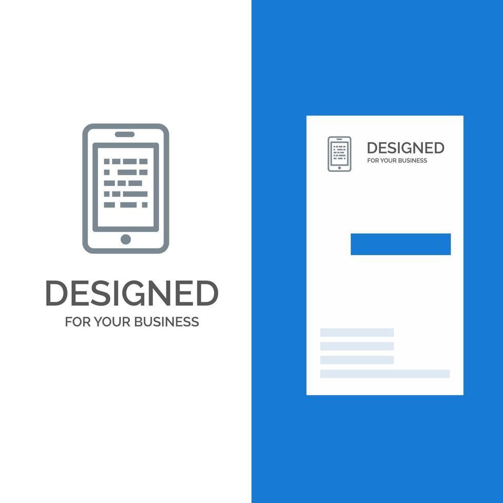 mobil läsa data säkra e inlärning grå logotyp design och företag kort mall vektor
