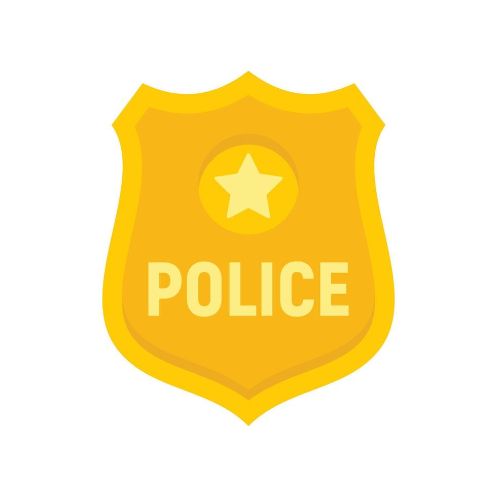 polis guld emblem ikon, platt stil vektor