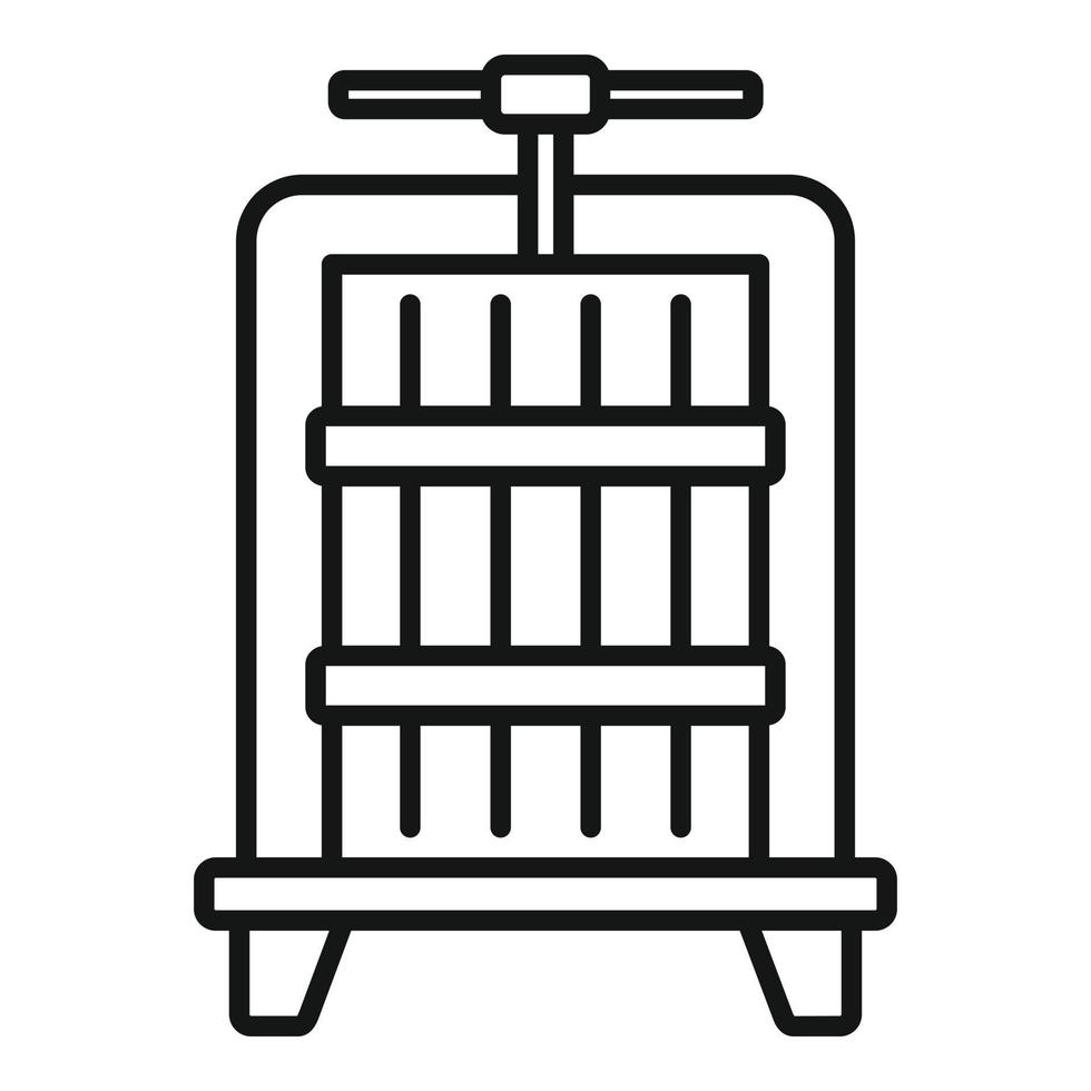 Ikone der Holzweinpresse, Umrissstil vektor