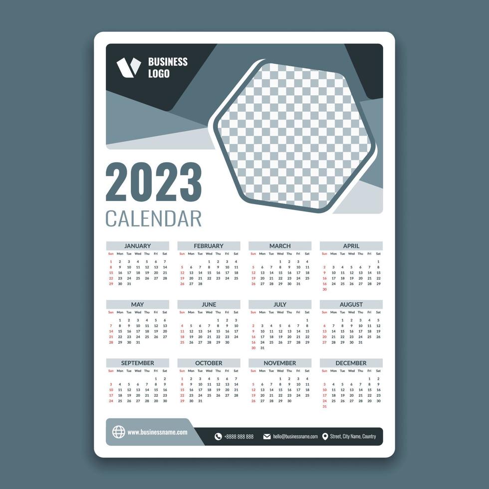 formell företag 2023 kalender mall vektor