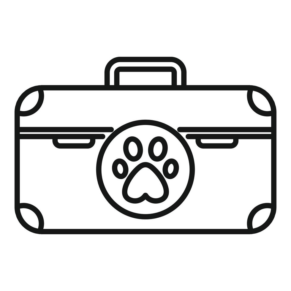 hund verktyg låda ikon, översikt stil vektor
