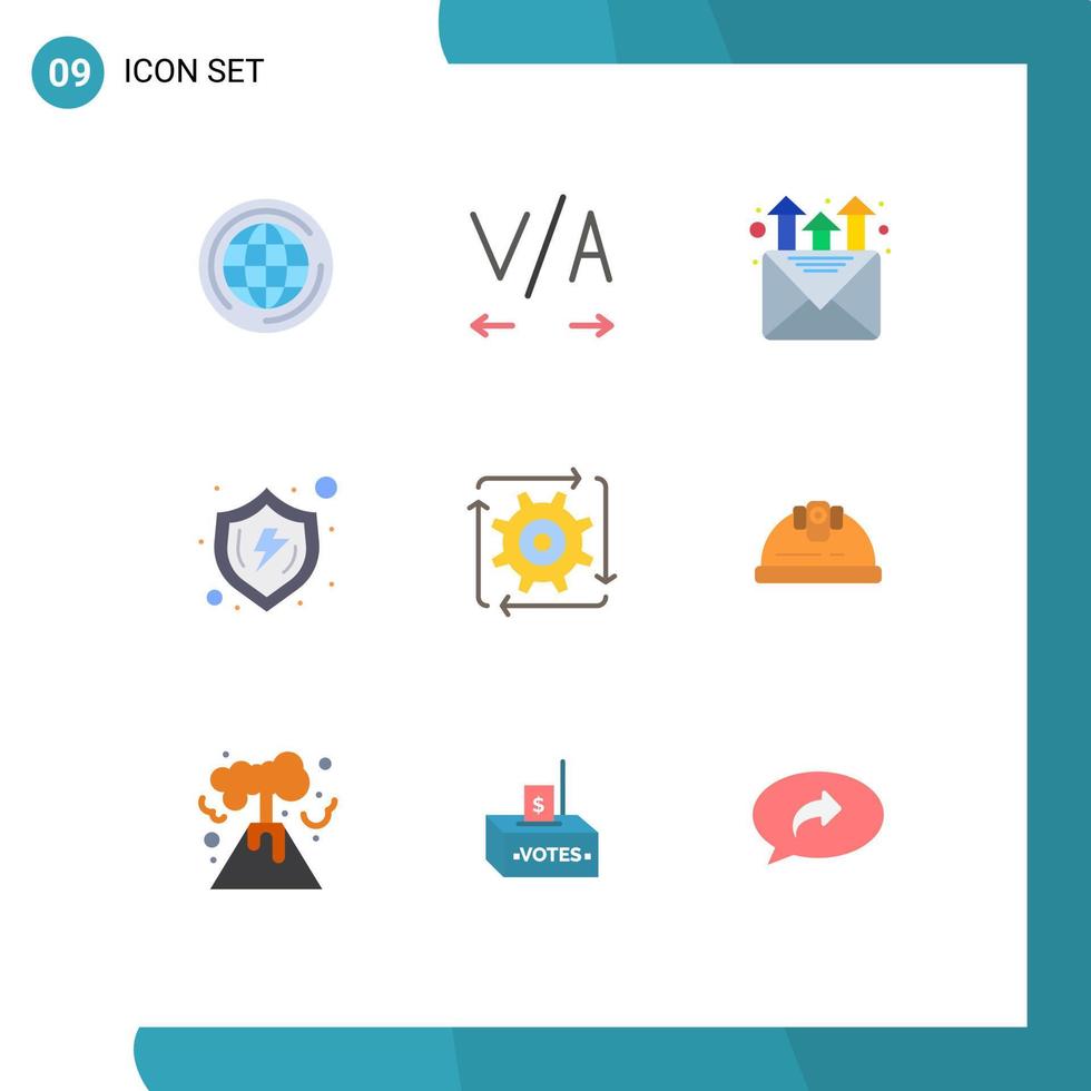 9 universell platt Färg tecken symboler av strömma automatisering befordran arbetsflöde skydda redigerbar vektor design element