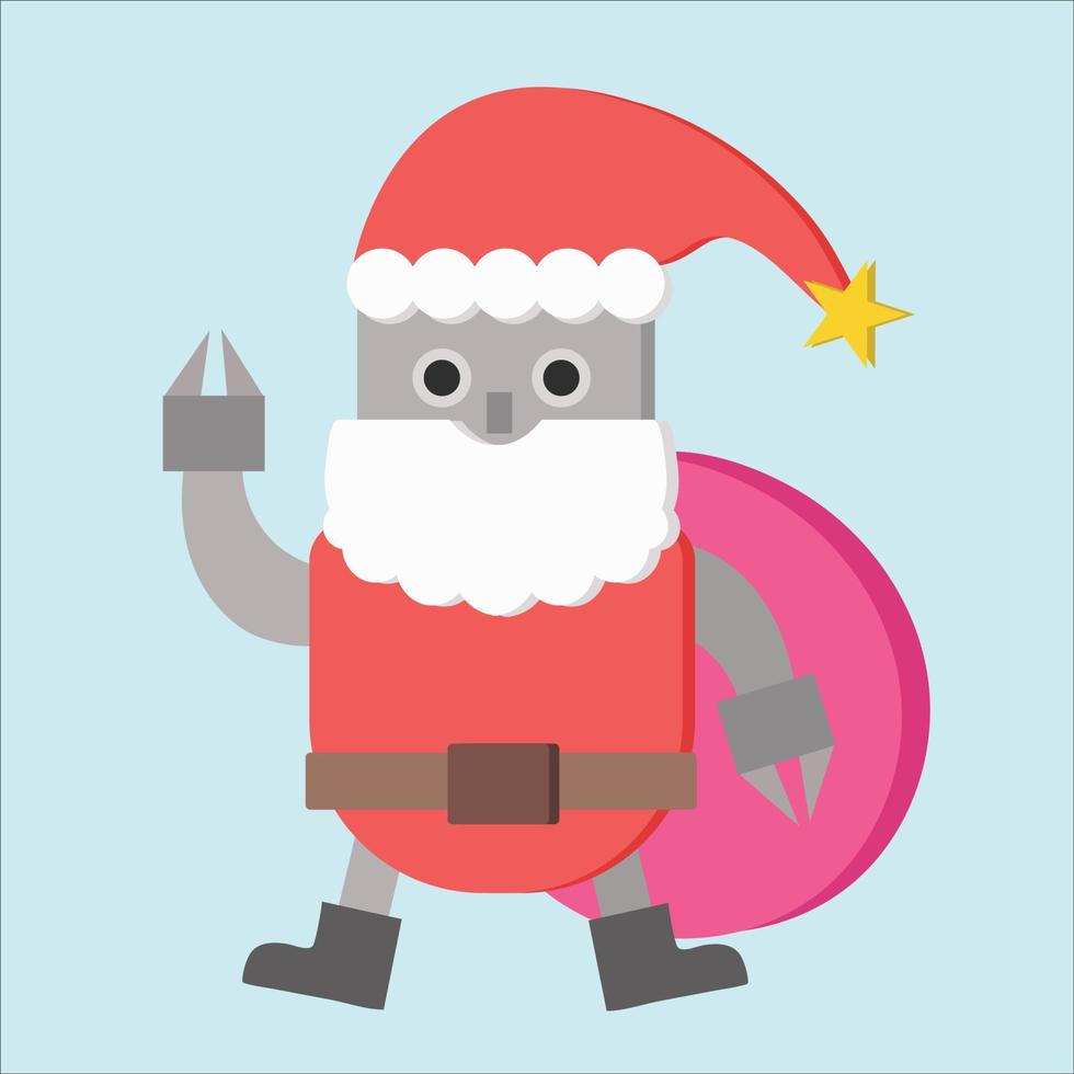 santa claus version robot använda sig av för dekorera jul dag festival eller vinter- försäljning. illustration vektor av jul dag bakgrund med santa claus robot vision av framtida jul.