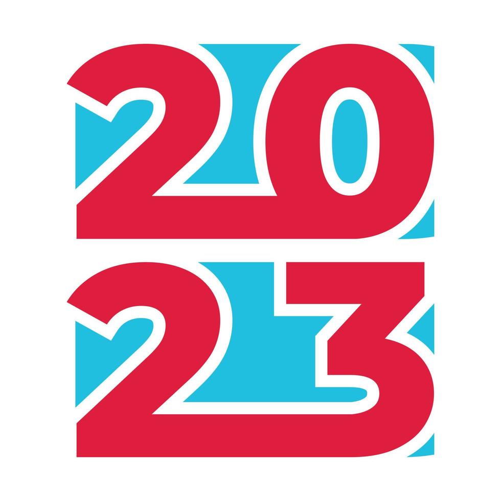 2023 Typografie-Logo-Vektor. Frohes neues Jahr vektor