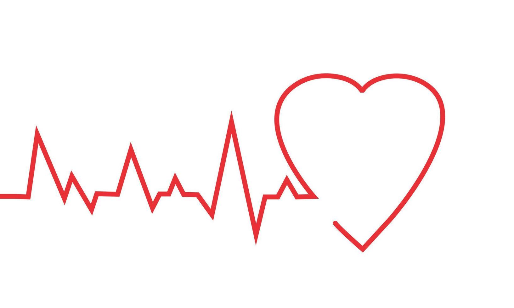 hjärta puls, kardiogram linje vektor illustration isolerat på vit bakgrund