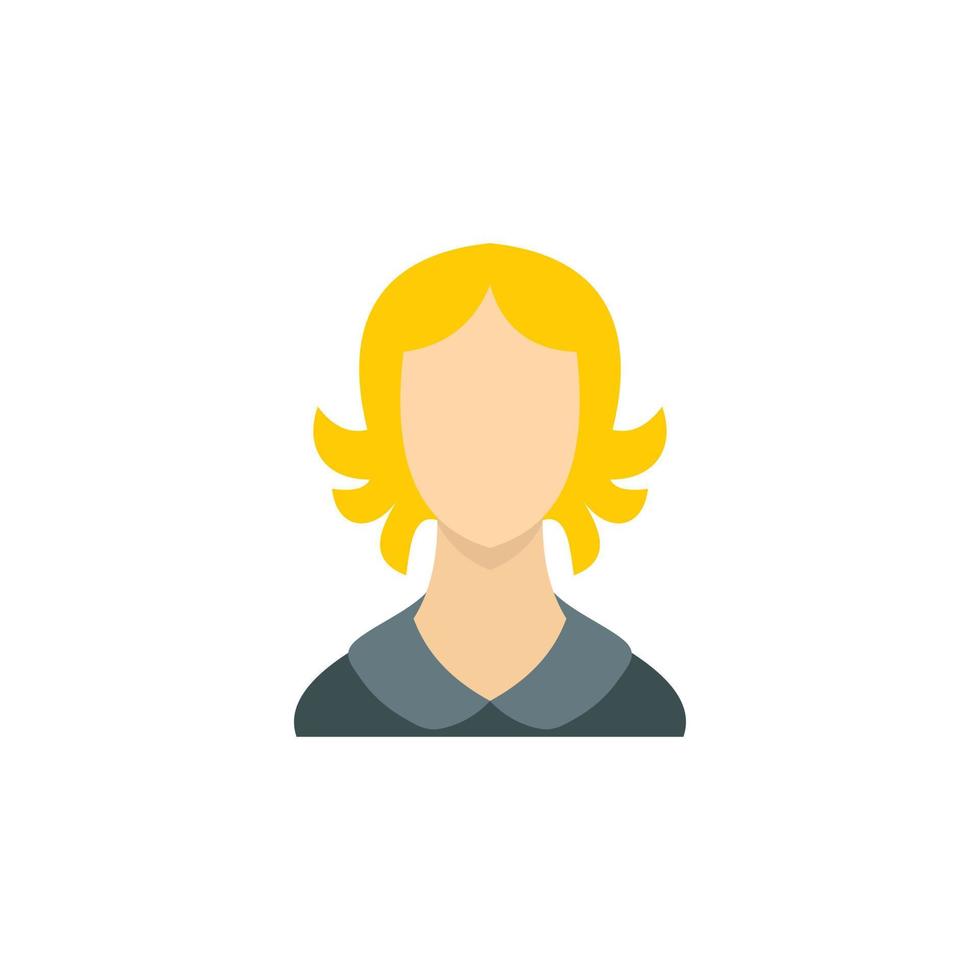 kvinna med blond hår ikon, platt stil vektor