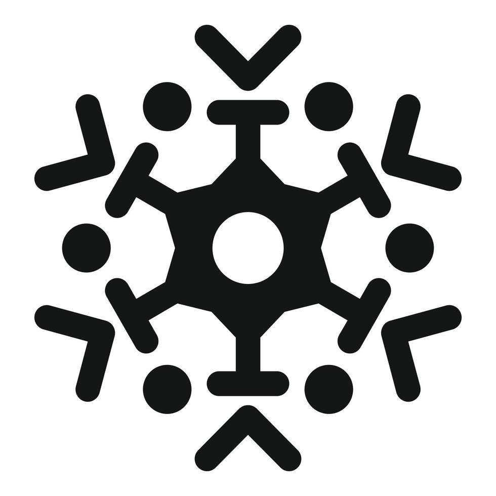 frysta snöflinga ikon, enkel stil vektor