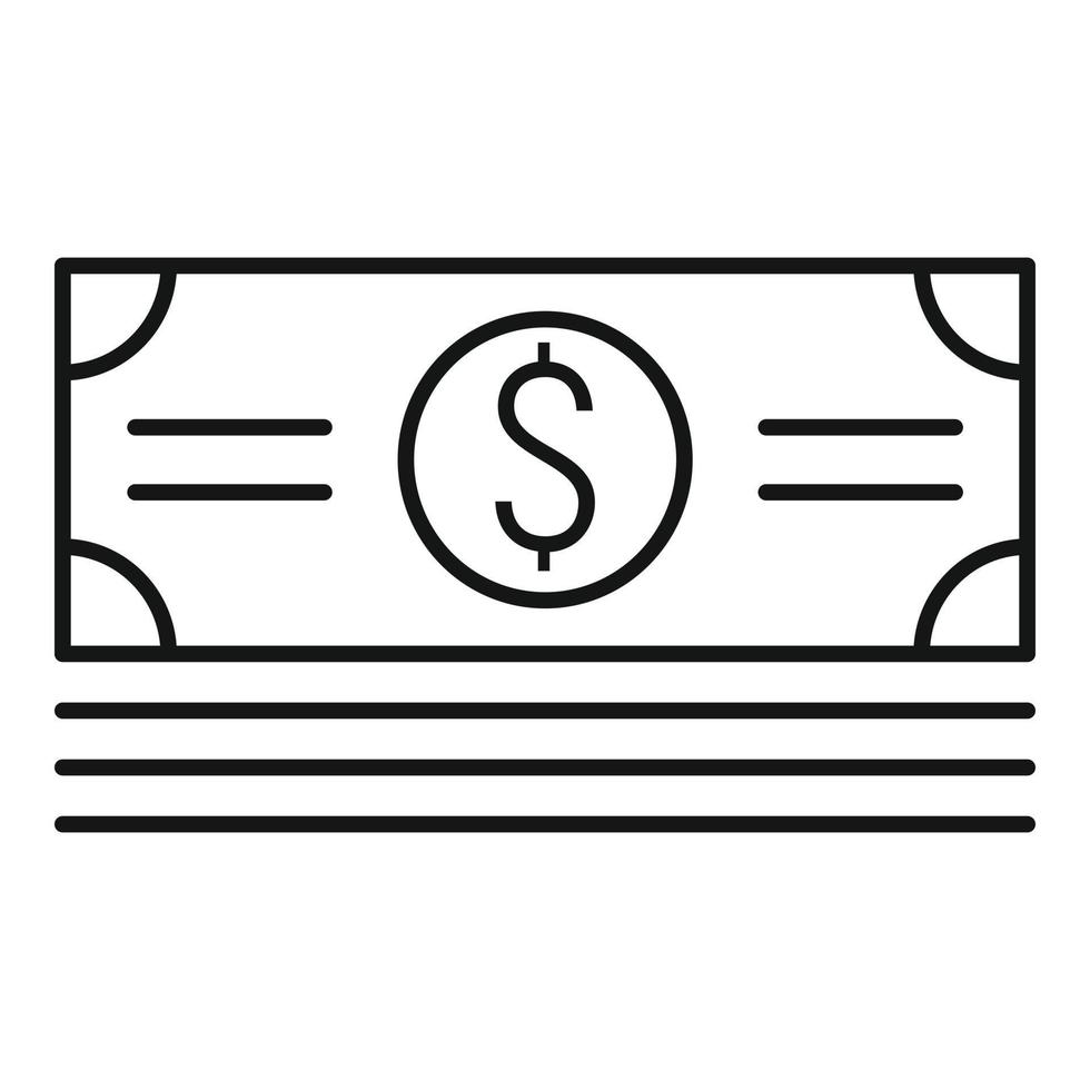 Dollar-Pack-Symbol, Umrissstil vektor